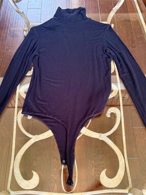naked wardrobe Black Long-Sleeve Turtleneck Bodysuit for Kids